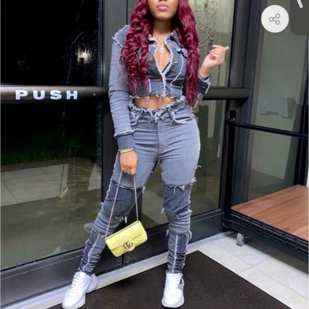 GSUwoo black Jean set
